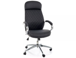 Scaun birou negru din piele ecologica Q-09 The Home Collection