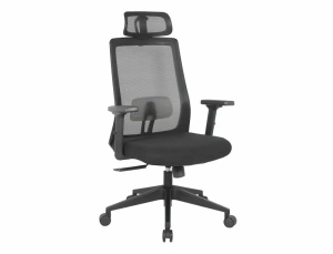 Scaun birou negru din textil Q-058 The Home Collection