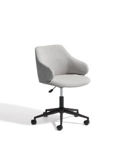 Scaun birou rotativ gri din textil Einara Chenille Kave Home