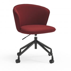 Scaun birou rotativ rosu burgund/negru din textil si metal Add Teulat