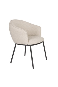 Scaun dining alb/negru din textil Jezper The Home Collection