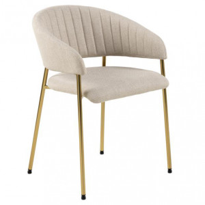 Scaun dining bej/auriu din textil Ann Quiet Object