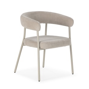 Scaun dining bej/crem din textil Yuri The Home Collection