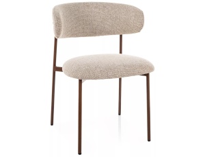 Scaun dining bej deschis din textil Elton The Home Collection