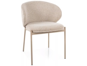 Scaun dining bej deschis din textil Kioto All The Home Collection