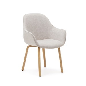 Scaun dining bej din textil Aleli Kave Home