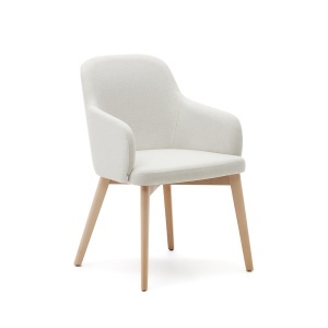Scaun dining bej din textil Nelida Kave Home