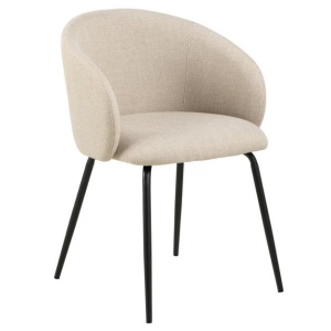 Scaun dining bej/negru din textil Eleanor Quiet Object