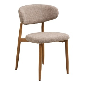 Scaun dining bej nisipiu/maro din textil Levanto House Nordic