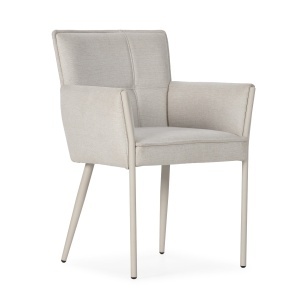 Scaun dining crem din textil Vesta Arm The Home Collection