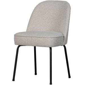 Scaun dining crem din textil Vogue Boucle Woood