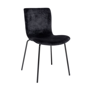 Scaun dining din catifea neagra Yhas Bloomingville