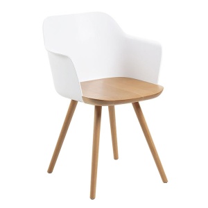 Scaun dining din lemn maro Bjorg White Kave Home