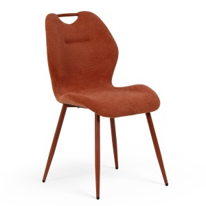 Scaun dining din textil maro teracota Naru Quiet Object