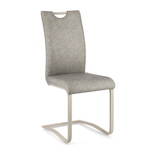 Scaun dining grej din piele ecologica Kenneth Bizzotto