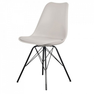 Scaun dining grej din piele ecologica si metal Scandinavian The Home Collection