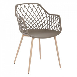 Scaun dining grej/maro din metal Optik Bizzotto