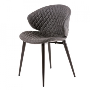 Scaun dining gri din piele ecologica Gilda Somcasa