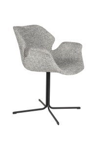 Scaun dining gri din textil Nikki Zuiver