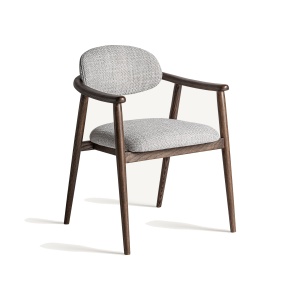 Scaun dining gri/maro din textil Ternat Handles Vical Home