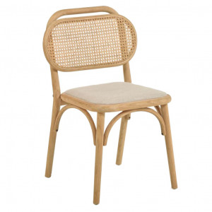 Scaun dining maro din ratan si lemn de stejar Doriane Kave Home