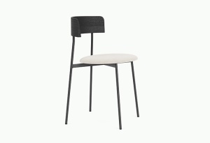 Scaun dining negru/bej din metal Friday Soil natural - 01 FEST
