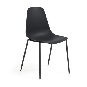 Scaun dining negru din metal Whatts Kave Home