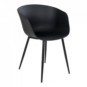 Scaun dining negru din plastic Roda House Nordic