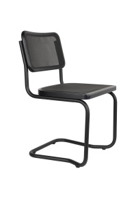 Scaun dining negru din textil Carree Dutchbone