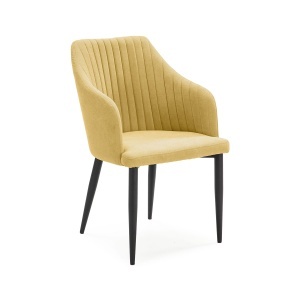 Scaun dining negru/galben din textil Nadi The Home Collection