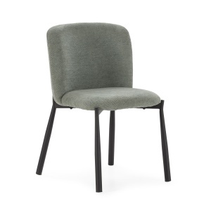 Scaun dining negru/verde menta din textil Ginny Line The Home Collection