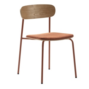 Scaun dining rosu caramiziu din textil Adriana The Home Collection