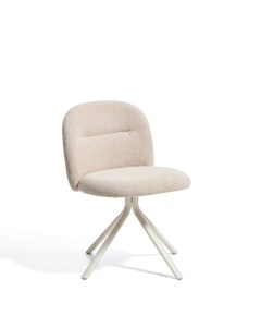 Scaun dining rotativ bej din textil Arino Chenille Kave Home