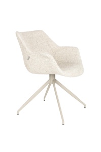 Scaun dining rotativ bej din textil Doulton All Zuiver