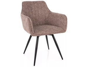 Scaun dining rotativ bej inchis din textil Ballo The Home Collection