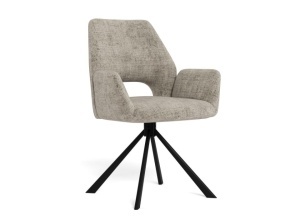Scaun dining rotativ din textil gri Graham Quiet Object