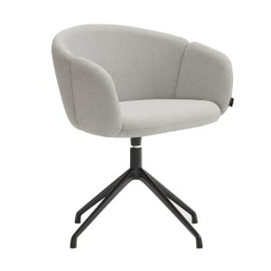 Scaun dining rotativ gri deschis/negru din textil Add Teulat