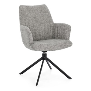 Scaun dining rotativ gri din textil Alexander Bizzotto