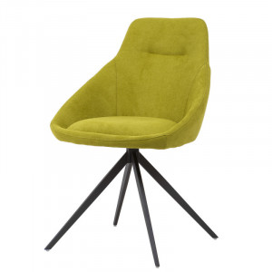 Scaun dining rotativ verde din metal si poliester Celia Somcasa