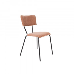 Scaun dining roz din otel si viscoza Melonie Pink Dutchbone