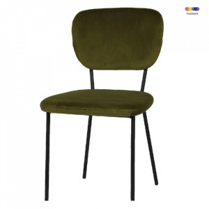 Scaun dining verde din poliester si fier Cleveland LifeStyle Home Collection