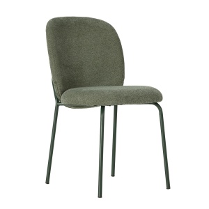 Scaun dining verde din textil Daia Quiet Object