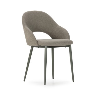 Scaun dining verde din textil Lia The Home Collection