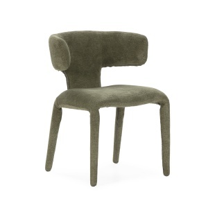 Scaun dining verde din textil Maca The Home Collection