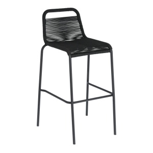 Scaun exterior bar negru din metal Lambton Kave Home