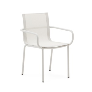 Scaun exterior dining alb din metal Galdana Kave Home