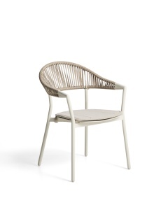 Scaun exterior dining bej din metal Alimia Kave Home