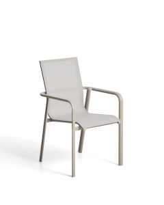 Scaun exterior dining bej din metal Canea Kave Home