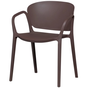 Scaun exterior dining din plastic maro/mov Bent Woood