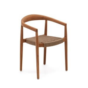 Scaun exterior dining maro/bej din lemn Ydalia Kave Home